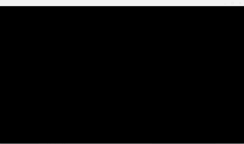 ChromebookのLinux環境で起動したEnte Authのウィンドウが、真っ黒のまま何も表示されていない状態